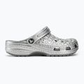 Slides Schlappen  Crocs Classic Metallic Crocskin silver 3