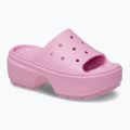 Crocs Stomp Slide Damen rosa Tweed-Flipflops 8