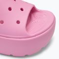 Crocs Stomp Slide Damen rosa Tweed-Flipflops 7