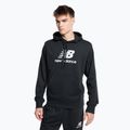 Herren Training Sweatshirt New Balance Essentials Stacked Logo French Terry Hoodie schwarz MT31537BK 2