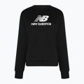 Damen Training Sweatshirt New Balance Essentials Stacked Logo French Terry Hoodie schwarz NBWT31533 5