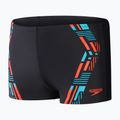 Herren Speedo Tech Print Badeshorts schwarz/orange 10