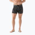 Thermoaktive Boxershorts Herren Smartwool Merino Print Boxer Brief black gone camping