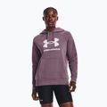 Training Sweatshirt Hoodie Damen Under Armour Rival Fleece Big Logo misty purple/white