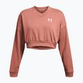 Under Armour Frauen Training Sweatshirt Rival Terry Os Crop Crew Canyon rosa/weiß 3