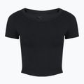 Damen Trainings-T-Shirt Nike One Fitted Dri-Fit Cropped Top schwarz 7