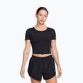 Damen Trainings-T-Shirt Nike One Fitted Dri-Fit Cropped Top schwarz