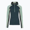 Thermoaktiver Hoodie Damen Smartwool Classic Thermal Merino Base Layer 1/2 Zip Hoodie Boxed twilight/arctic green