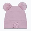 Neue Ära Weiblich Metallic Logo Beanie New York Yankees Pastell rosa