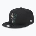 Neue Era Split Logo 9Fifty Milwaukee Bucks Kappe schwarz 2