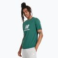 Herren New Balance Stacked Logo Nachtwache grünes T-shirt