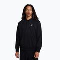 Herren Nike Club French Terry Pullover Hoodie schwarz/schwarz/weiß