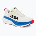 HOKA Bondi 8 Herren Laufschuhe blanc de blanc/virtual blue