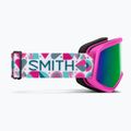 Skibrille Smith Snowday Jr vivid pink hearts/green sol-x mirror 4