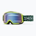 Kinder-Skibrille Smith Daredevil Jr electric lime left turn/blue sensor mirror 5