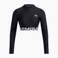 Women's Under Armour Heat Gear Rib 1/4 Zip Trainingstop schwarz/schwarz/weiß 2