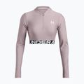 Women's Under Armour Heat Gear Rib 1/4 Zip tetra grau/weiß Training Top 3