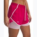 Laufshorts Damen Under Armour Fly By 2in1 shaded fuchsia / prime pink / reflective 4