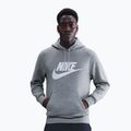 Herren Nike Club Pullover Hoodie dark grey heather/light smoke grey/white