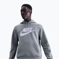 Herren Nike Club Pullover Hoodie dark grey heather/light smoke grey/white 4