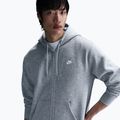 Herren-Hoodie Nike Club Full Zip Hoodie dark grey heather/light smoke grey/white 5