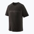 Herren Patagonia Capilene Cool Trail T-shirt Grafik Umriss Text Logo/schwarz