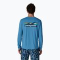 Herren-Langarmshirt Patagonia Capilene Cool Daily - Boardshort Logo shore blue/light shore blue x-dye 3