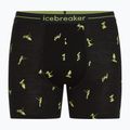 Thermoaktive Boxershorts Herren icebreaker Anatomica Snow Day black/peridot/aop