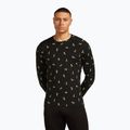 Thermo-Longsleeve Herren icebreaker Merino 200 Oasis Crewe Snow Day black/peridot/aop