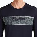 Herren Icebreaker Merino 200 Oasis Crewe Elevation Line midnight navy thermal longsleeve 5