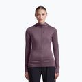 Damen-Trekkingsweatshirt Icebreaker Merino 200 Realfleece Descender Half Zip Hoodie grey plum
