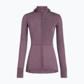 Damen-Trekkingsweatshirt Icebreaker Merino 200 Realfleece Descender Half Zip Hoodie grey plum 10