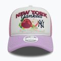 Neue Ära Obst Grafiken Trucker New York Yankees dunkel rosa Baseballmütze 3