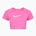 Nike Pro Dri-Fit Grafik Cropped verspieltes rosa/rosa Schaumstoff/weißes Damen Trainingstop 7