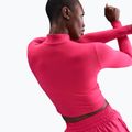Damen‑T‑Shirt Nike One Fitted Dri-Fit 1/4 Zip Mid Layer rush pink/white 4
