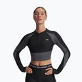 Trainings Longsleeve Damen Under Armour HeatGear Rib 1/4 Zip black/castlerock/white