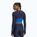 Trainings Longsleeve Damen Under Armour HeatGear Rib 1/4 Zip washed navy/blue atlantis/blue atlantis 2