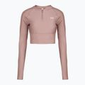 Trainings Longsleeve Damen Under Armour HeatGear Rib 1/4 Zip tourmaline pink/tourmaline pink/white