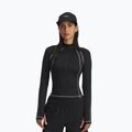 Damen Trainings-Longsleeve Under Armour ColdGear Textured 1/2 Zip black/white/metallic silver