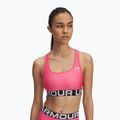 Under Armour HG Authentics Mid Branded Trainings-BH super pink/weiß