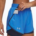 Damen-Laufshorts Under Armour Fly By 2in1 blue atlantis/washed navy/reflective 4