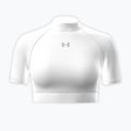 Damen Trainingsshirt Under Armour HeatGear Crop Mock white/halo gray
