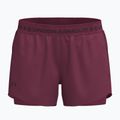 Damen Trainingsshorts Under Armour Tech Play Up 2IN1 Shorts claret/claret/ox blood