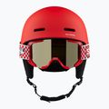 Kinder-Skihelm Salomon Player Combo + Skibrille XV Jr cherry tomato/red silver mirror 4