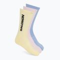 Socken Salomon Everyday Crew 3 pack brunnera blue/dusty yellow/icy pink