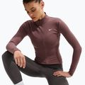 Damen-Trainingssweatshirt Nike One Fitted Dri-Fit Full-Zip burgundy tattoo/white 4