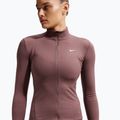Damen-Trainingssweatshirt Nike One Fitted Dri-Fit Full-Zip burgundy tattoo/white 5