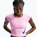 Damen-Laufshirt Nike Tempo Swoosh Run Dri-Fit pink rise/pink rise/old royal
