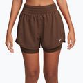 Damen-Shorts Nike One Dri-Fit High-Waisted 3" 2In1 cacao wow/white