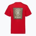 Herren T-Shirt Columbia CSC Basic Logo Back Tee mountain red/linework c badge 2